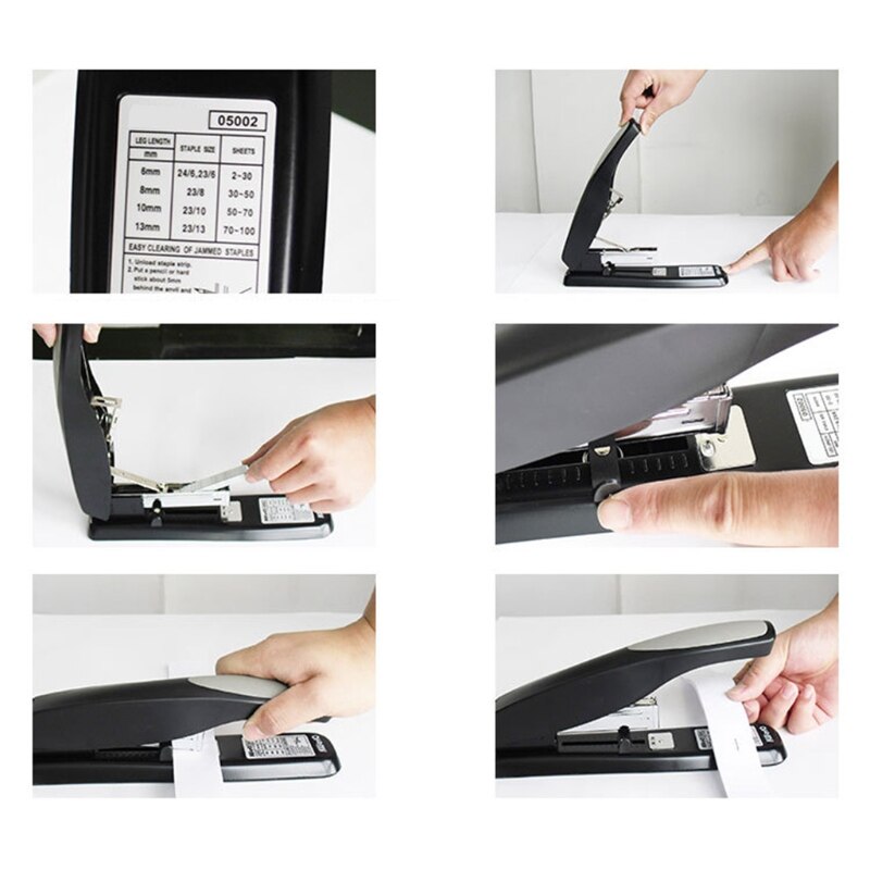 100 Sheets Heavy Duty Stapler Binding Stapling Machine Labor Saving Stationery WXTB