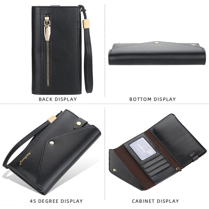 Baellerry Vrouwen Portemonnee Rode Lange Portemonnee Met Hasp Meisje Grote Capaciteit Portemonnees En Tassen Dames Clutch Portemonnee Met hand Strap