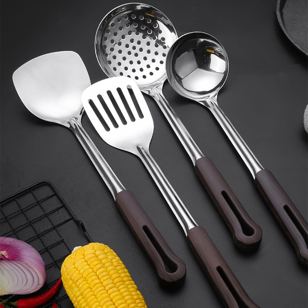 Spatula Cooking Utensils Stainless Steel Household Full Set of Colander Kitchen Utensils Kitchen Spoon Cooking Shovel Soup Spoon