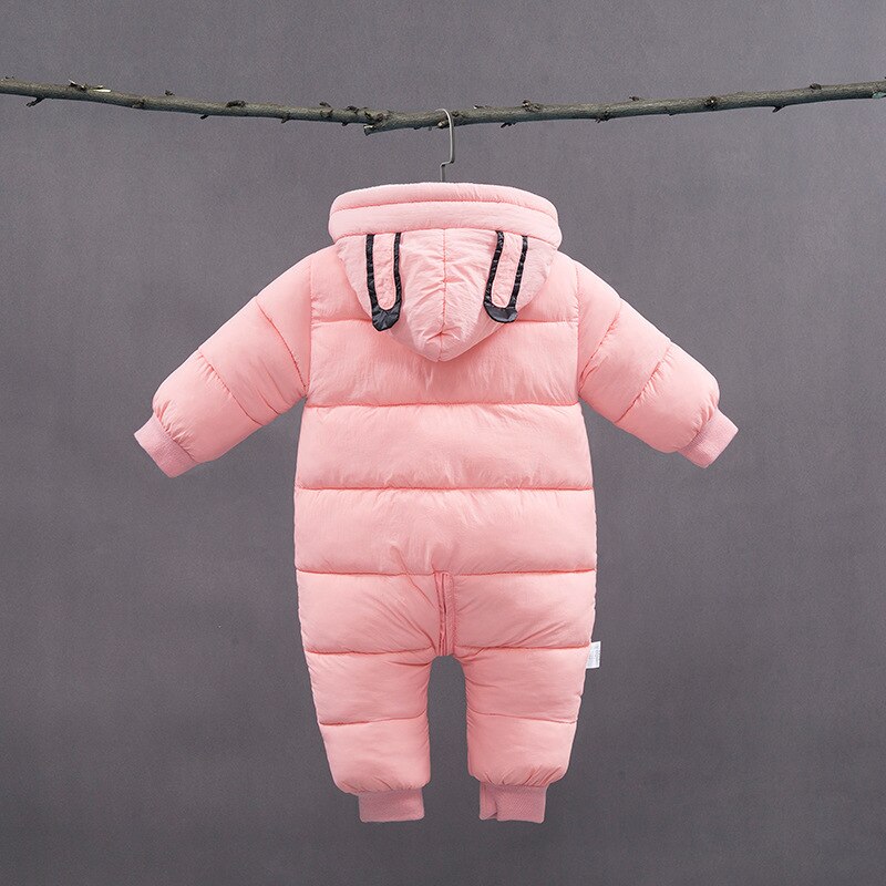 Overalls Baby Winter Plus Fluwelen Pasgeboren Baby Jongens Meisjes Warme Dikke Romper Jumpsuit Hooded Outfits Snowsuit Jas Kids Rompertjes