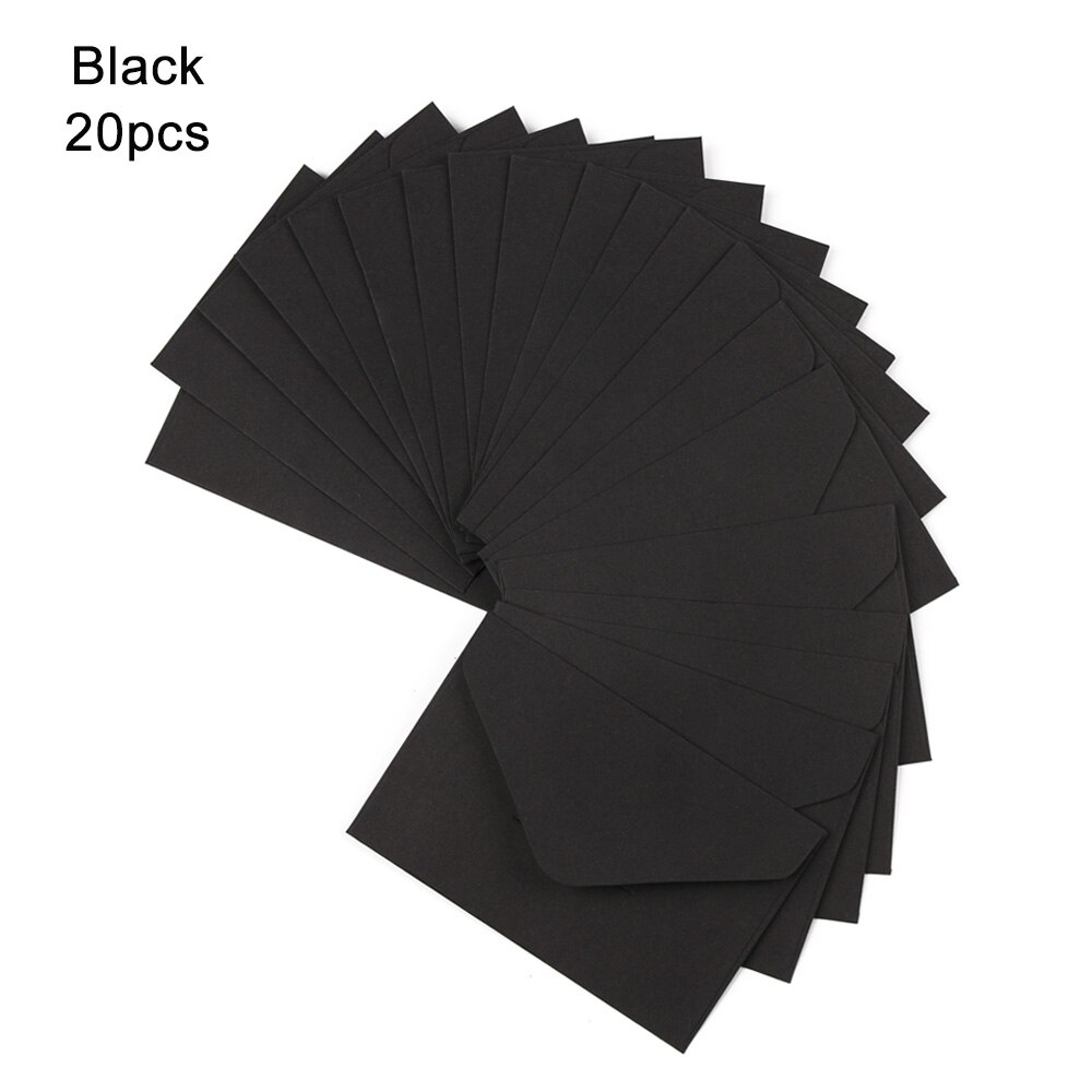 Mini Series Business Classic White Black Kraft Blank Mini Paper Window Envelopes Wedding Invitation Envelope: Black