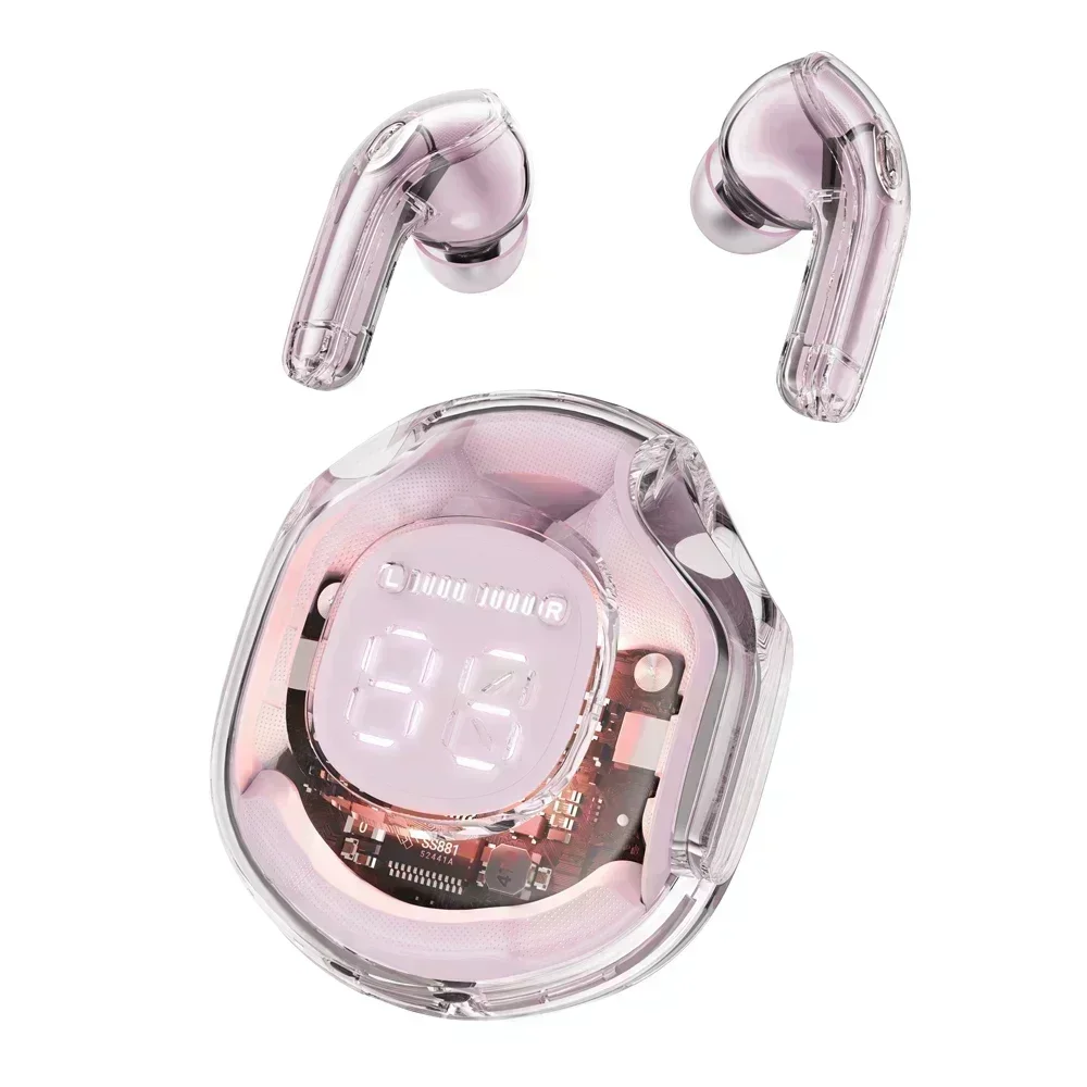 T8 TWS Wireless Earphone Bluetooth 5.3 Headphones Sport Gaming Headsets Noise Reduction Earbuds: Pink