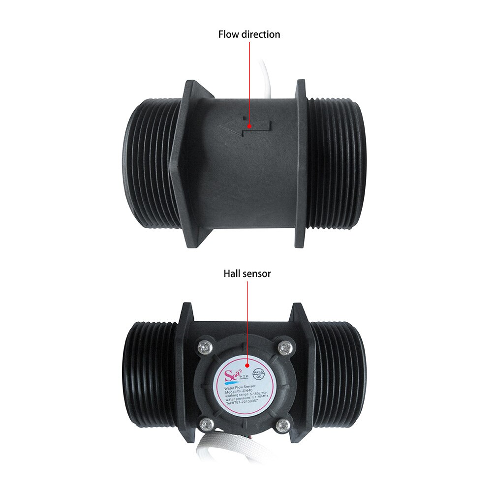 DN40/50 G1.5/2 Inch Water Flow Sensor Turbine Flowmeter Hall Flow Meter Flow Rate Control Industrial Flowmeter