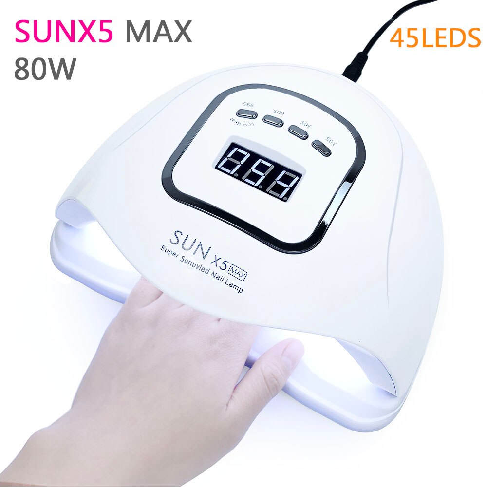 80w kraftige neglelampe negle støvsamler to i én kunst salon neglelampe og samler støvsuger negle manicure værktøjer: Sol 5 max