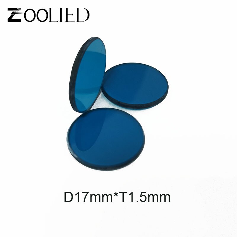 Filtres de bande optique QB13 dia17 mm d'épaisseur 1.5mm, haute transmission, verre de couleur bleu, avec longueur d'onde 510nm, 2 pièces/lot