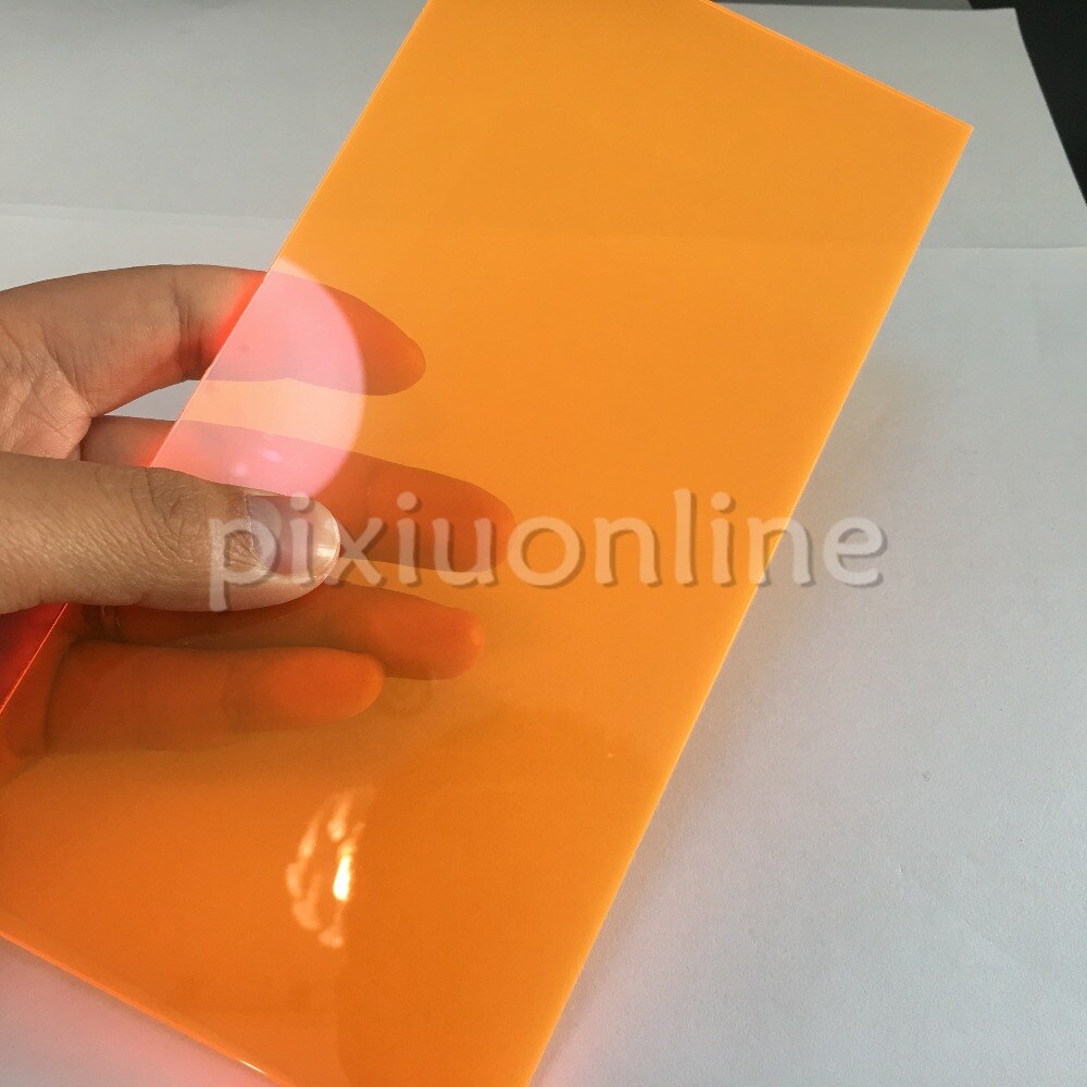 8 verschillende Kleuren Acryl Board 10*20cm J351 Perspex Board Transparant Plastic Vel DIY Maken Rusland: orange