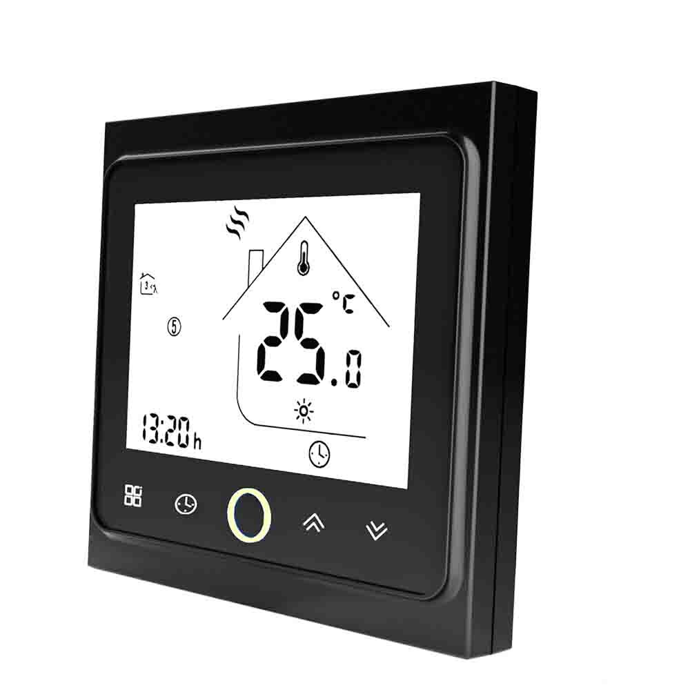 Dual Sensor Centralized Building Control By RS485&Modbus Thermostat for Water Heater/Valve switch: BLACK / 110-240V