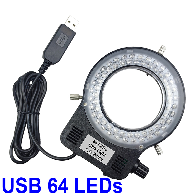 USB 144 RGB LED Ring Light Adjustable Illuminator Lamp Industry Monocular Trinocular Stereo Video Microscope Lens Camera