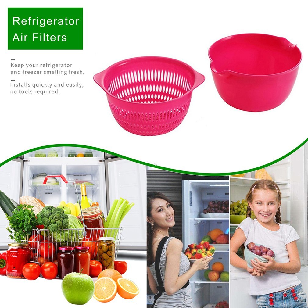 Double Plastic Drain Basket Living Room Wash Fruit Basket Kitchen with Lid Panning Wash Basket Drain Kichen Accessories