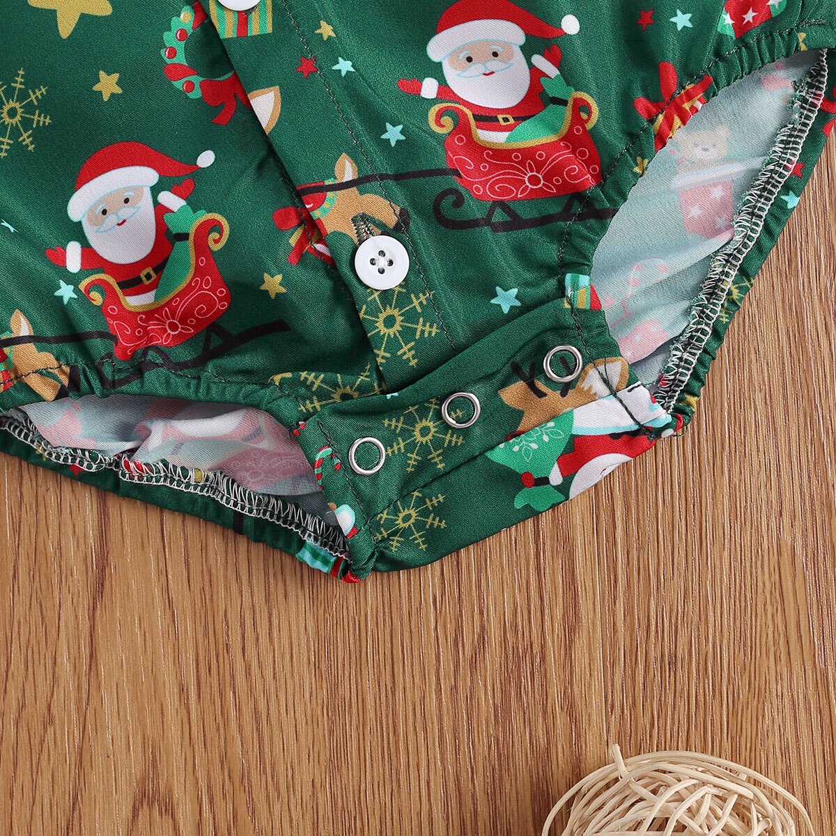 Christmas 0-24M Baby Girls Boys Bodysuits Santa Print Short Sleeve Bow Tie Gentleman Party Jumpsuits