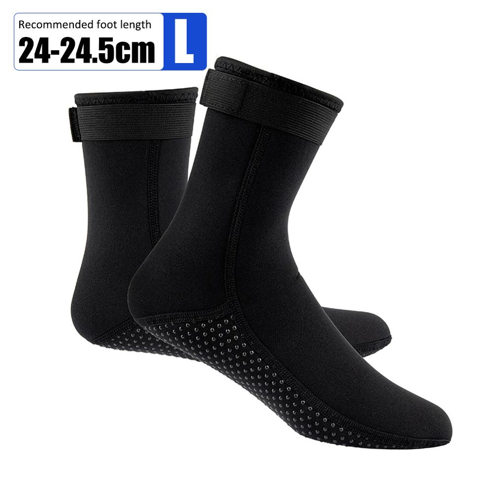 3mm Neoprene Diving Socks Boots Water Shoes Anti Slip Beach Warm Wetsuit Shoes Snorkel Surfing Swim Socks for Men Women: BK1-L