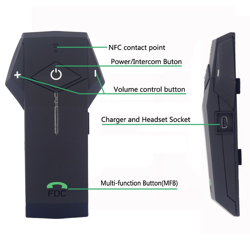 Freedconn motorsykkelhjelm intercom bluetooth headset 1000m gps nfc moto interphone håndfri øretelefon hodetelefon erstatte skall