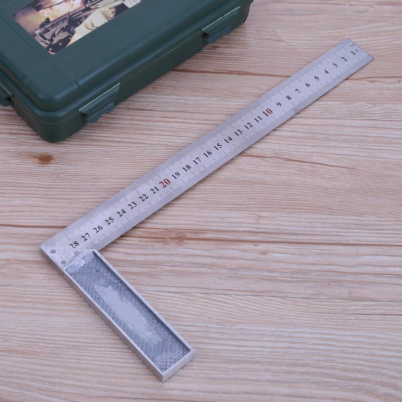 90 Degree Angle Ruler Metal Steel Straight Square 30cm/1mm Engineers Wood Measuring Instruments Try Square Woodworking Tools