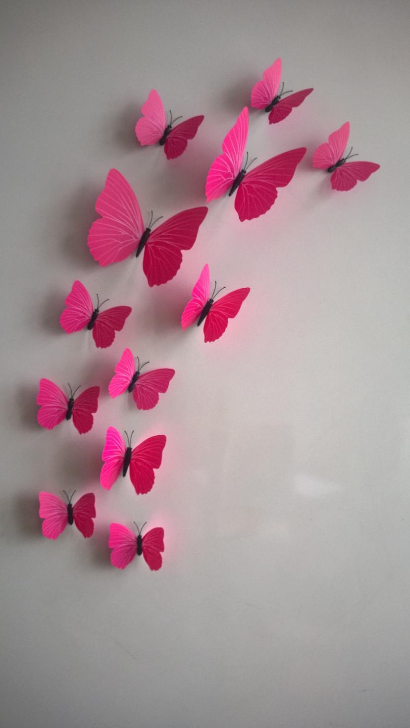 Decals12pcs 3D mariposa pared 6big + 6 pequeño PVC 3D adhesivo para pared de mariposa para decoración del hogar