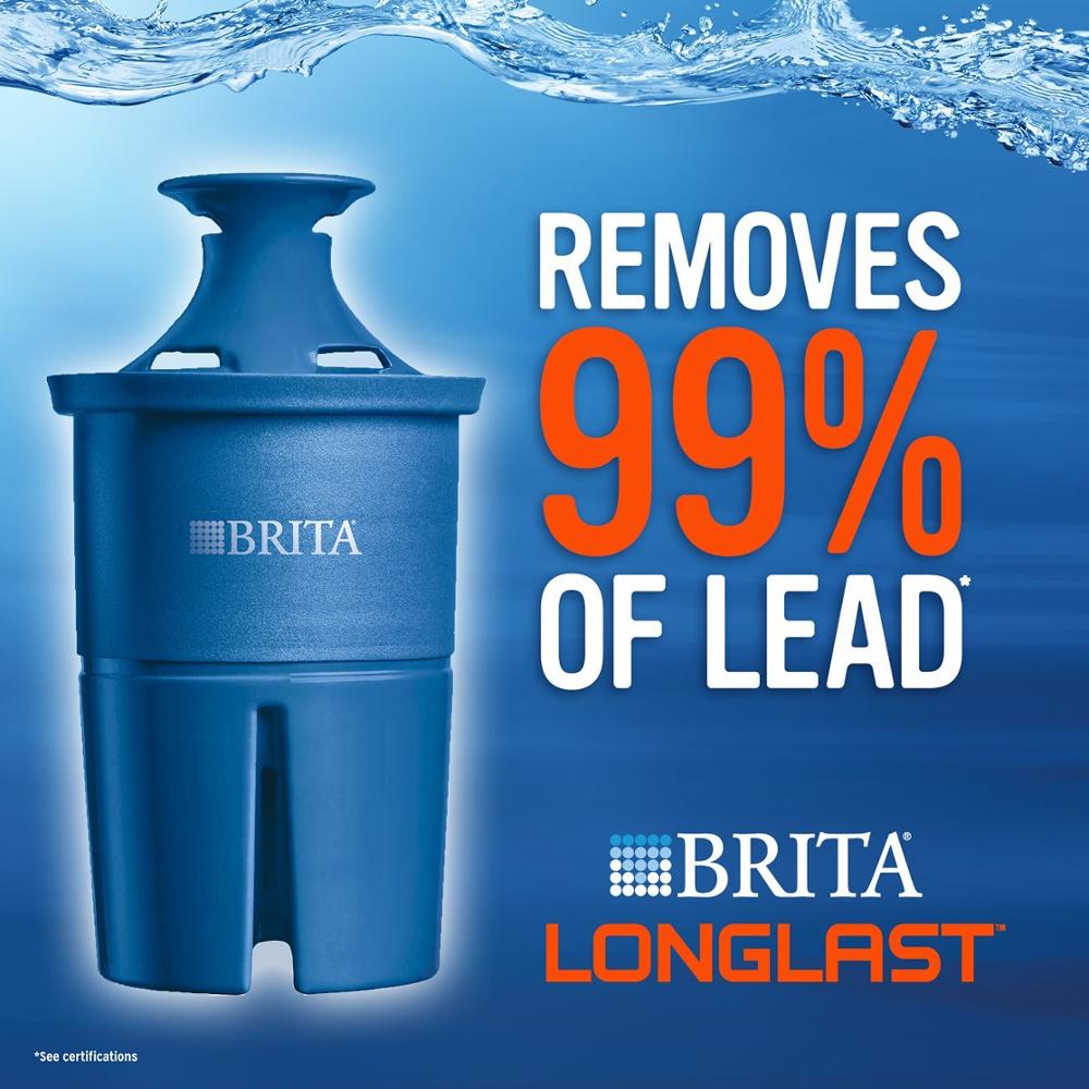 Water Filter, Longlast Replacement Filters for Pitcher and Dispensers, Reduces Lead, BPA Free