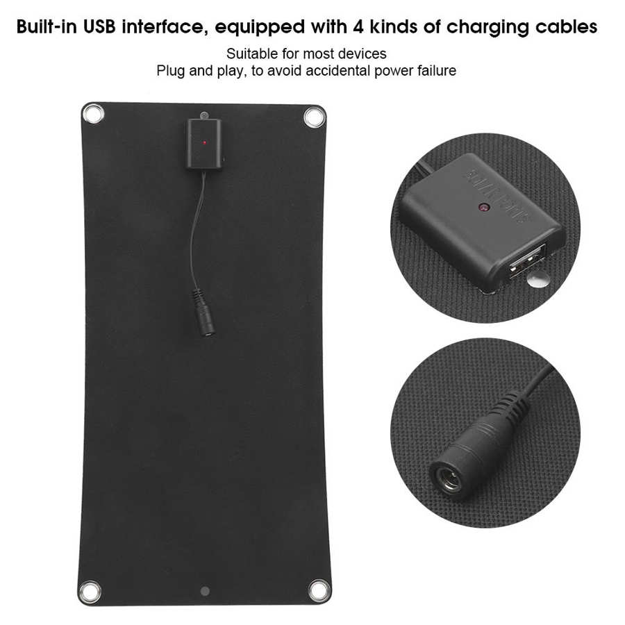 Solar Panel Battery Portable Monocrystalline Solar Panel Flexible USB Port 10W for Outdoor Emergency Charging Flexible Solar