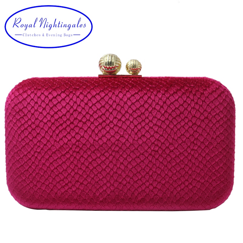 Royal Nightingales red and blue hard box evening bags and evening clutch handbags for