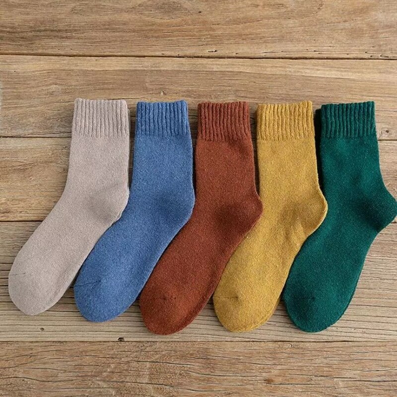 1 paar sokken dames en heren winter dikke warme badstof sokken dames kniekousen vloersokken imitatie konijn wol handdoek sokken