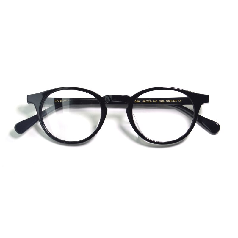 Montura redonda pequeña Vintage para hombre y mujer, gafas graduadas para dioptrías de alta potencia, con borde circular Retro, color miel: black