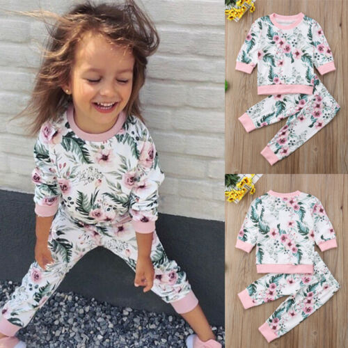 PUDCOCO Toddler Kids Baby Girl Infant Clothes T-shirt Top Pants Outfit Sets Tracksuit Support