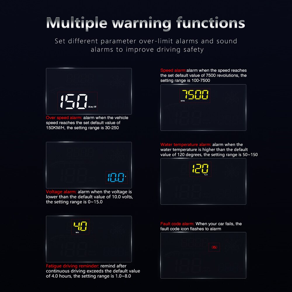 Head up diaplay HUD D1 Car Projector head-up Monitor OBD OBD2 Auto GPS Turbo digital speedometer Navigator On-board computer