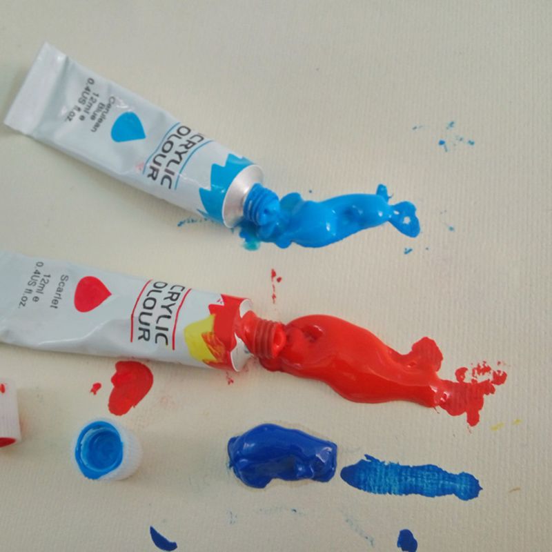 12 Colors 12ML Tube Acrylic Paint set Art Painting Drawing Tools For Kids DIY Water-resistant