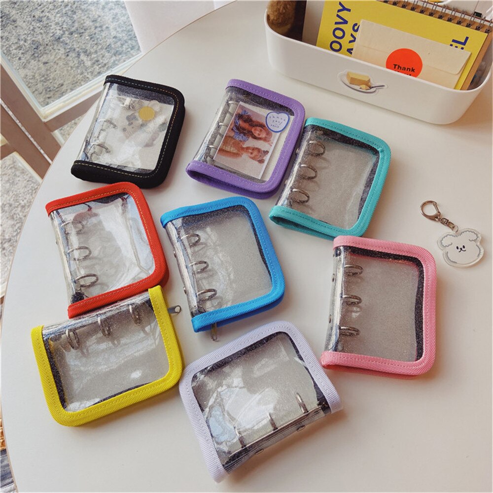Classeur Transparent à 3 trous pour carnet de notes, mignon et , à feuilles mobiles, anneau pour livre à main, dossier Portable, planificateur pour journaux scolaires