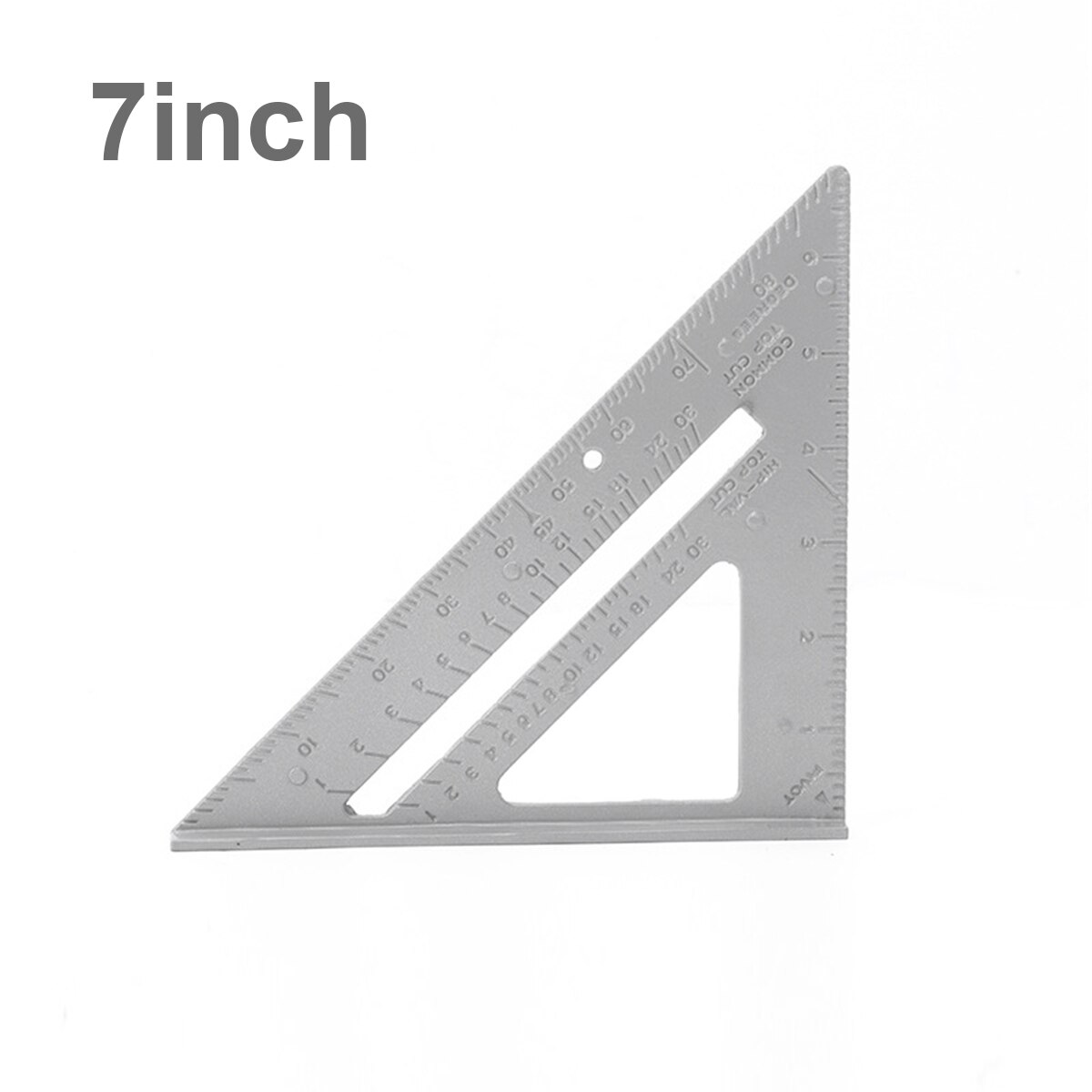 Triangle Ruler 12 inch Aluminum Alloy Angle Protractor Speed Imperial Square Measuring Ruler For Building Framing Tools Gauges: silver 7 inch