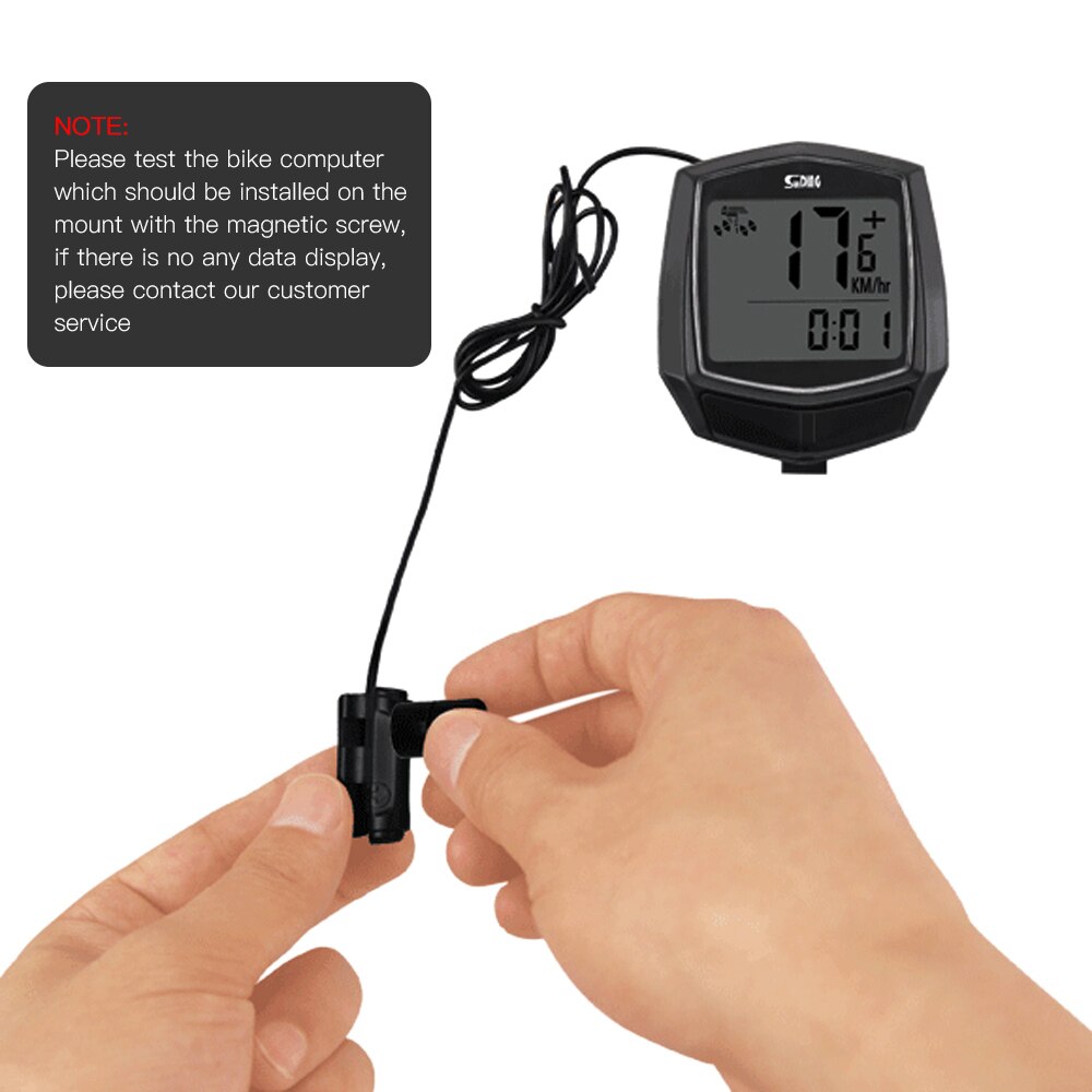 Sunding Cycling Computer Wired Type Bike Computer Rainproof LCD Screen Bicycle Computer Simple Black Speedometer For Bicycle