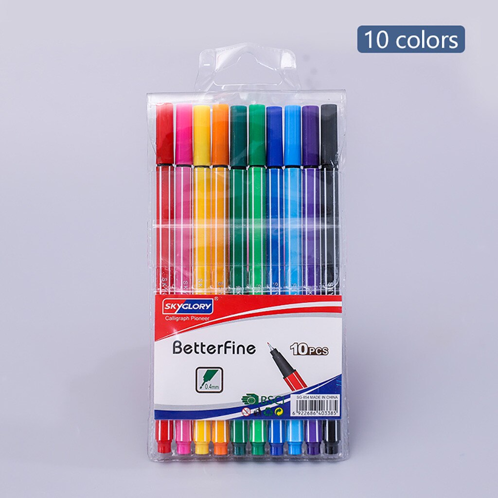 Kind Kleur Pen Set Marker Aquarel Borstel Vette Gekleurde Tekening Haak Lijn Pen Kalligrafie Schetsen Schoolbenodigdheden: B