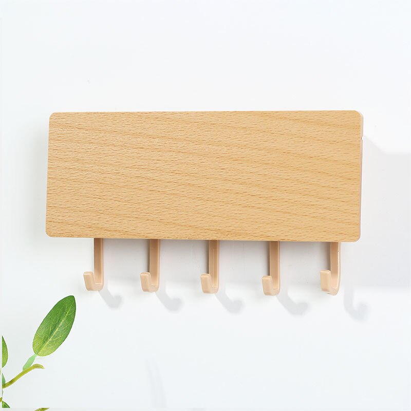 Vintage bois gain de place crochet mural en bois clé cintre support de rangement décor mural maison décorative chambre porte mur cintre crochets: 8