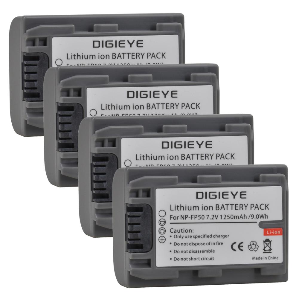 NP-FP50-batería NPFP50 NP FP50, para Sony NP-FP30, NP-FP50, NP-FP60, NP-FP70, Sony NP-FP71, SX40R, SX41, HC20, HC21: 4 battery