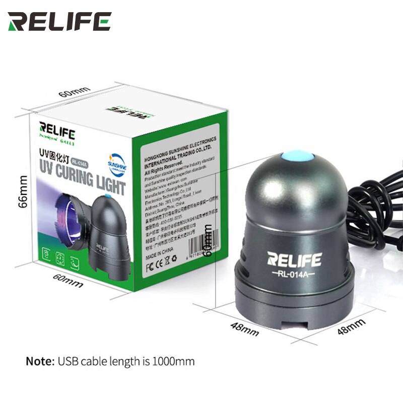 RELIFE RL-014A Efficient UV Curing Lamp USB Adjustable Time Switch Portable Headlamp Bead Green Oil Glue Curing Tool
