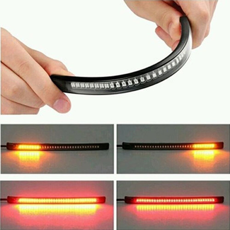 Flexibele 48 Led Motorfiets Licht Bar Strip Staart Richtingaanwijzer Staart Achter Brake Stop Brake Light Bulb Lamp 12V