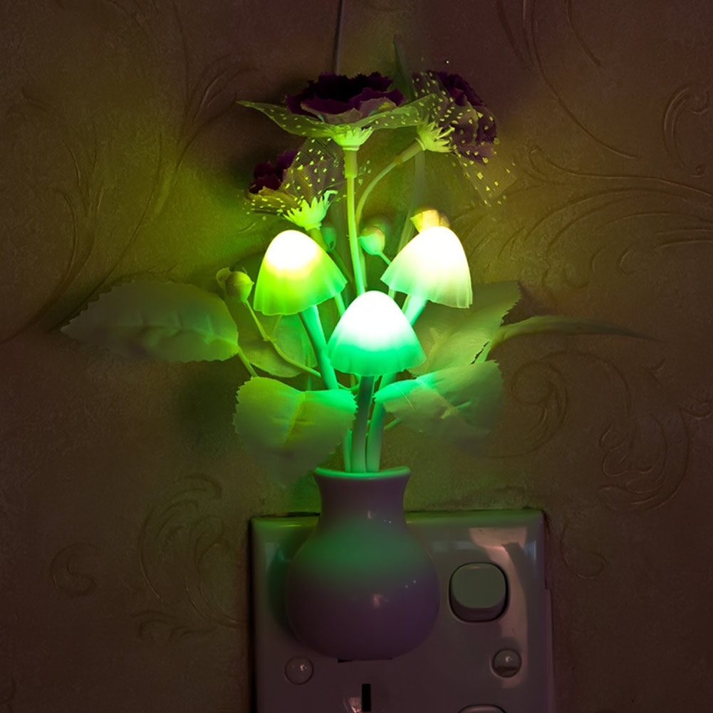 Belle LED colorée lilas veilleuse lampe champignon romantique lilas nuit éclairage pour la maison Art décor éclairage nous/ue Plug