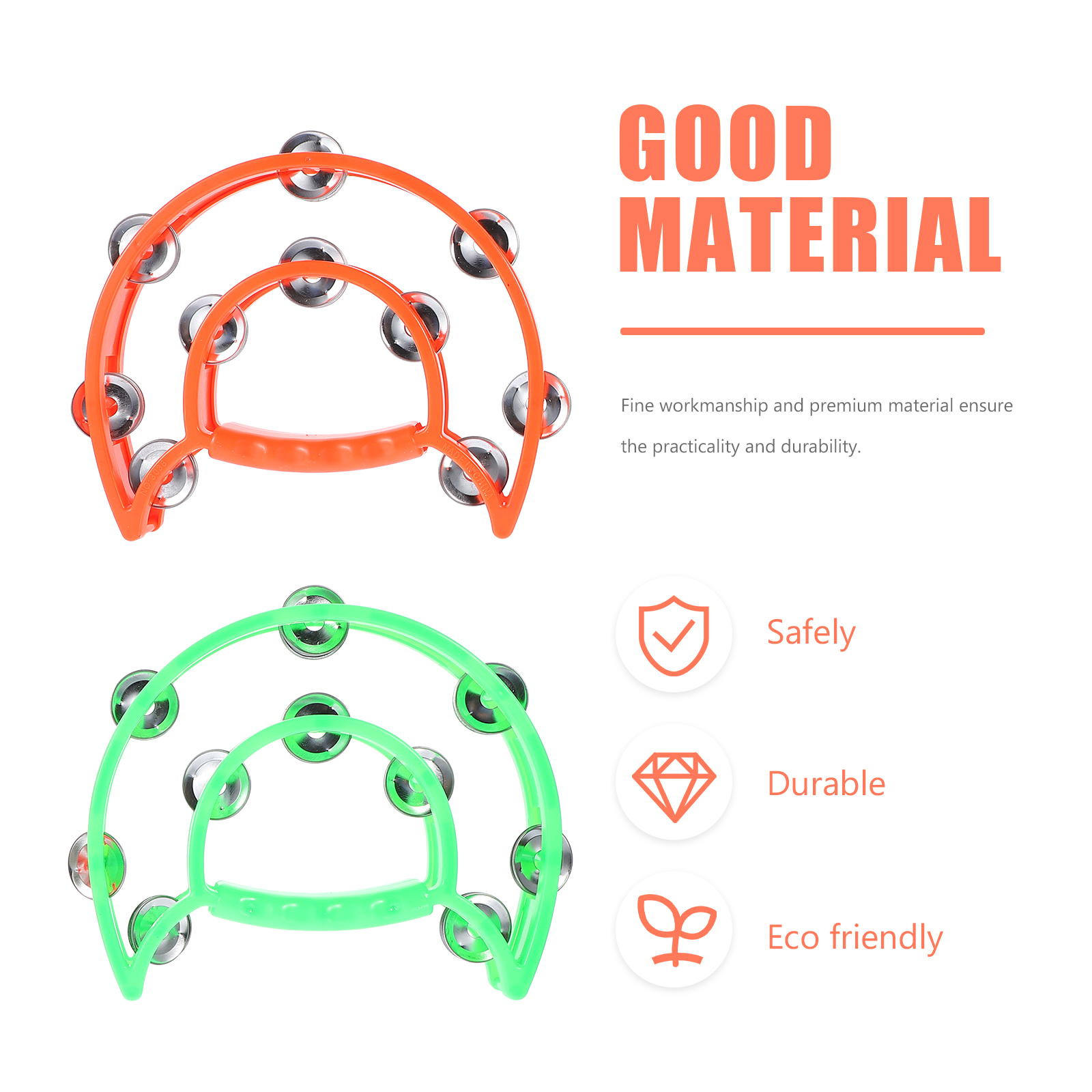 2Pcs Kids Hand Bell Musical Party Props Portable Hand Bell Random Color