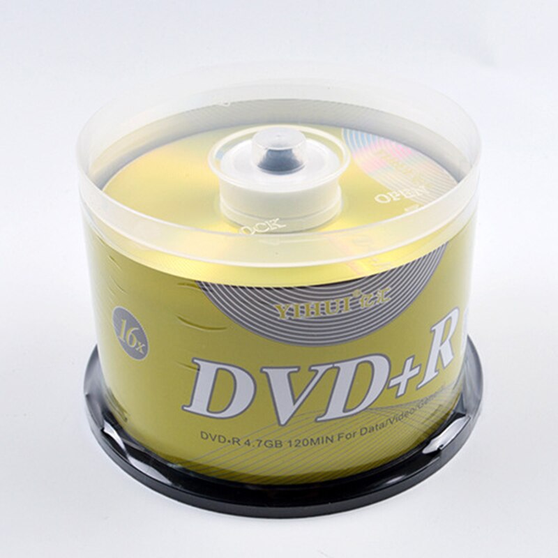 Unidades de DVD en blanco + Disco de CD R, 4,7 GB, 16 Bluray, escritura una vez, almacenamiento de datos, discos DVD vacíos, grabable, medios Compact, 50 Uds.