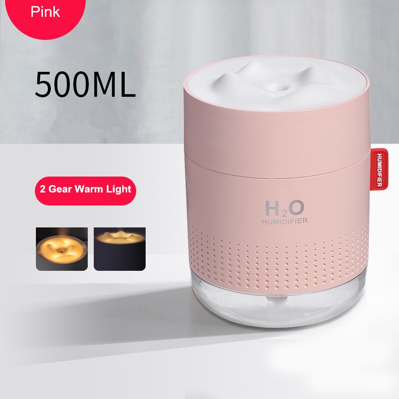 Drahtlose Luftbefeuchter USB Portbale Aroma Diffusor 2000mAh Batterie Wiederaufladbare Umidificador Ätherisches Öl Humidificador: 500ML Rosa