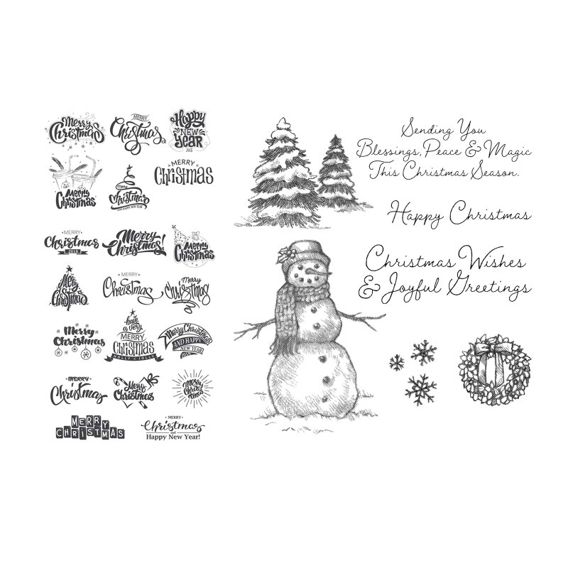 Feliz Navidad silicona sellos transparentes DIY Scrapbooking grabado en relieve para fotos álbum papel decorativo tarjeta arte suministros