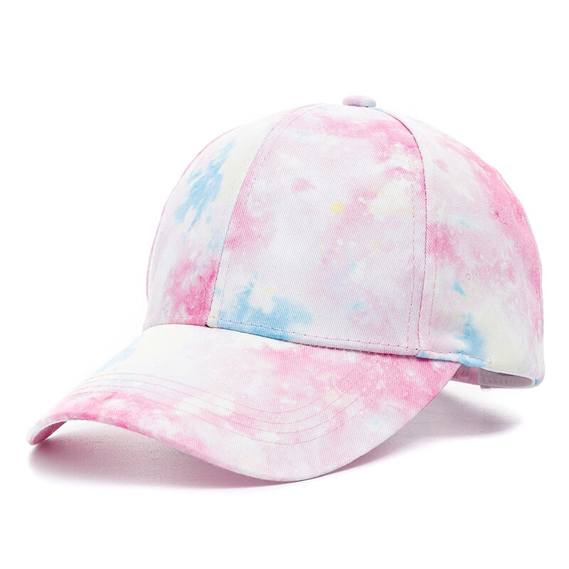 Lässige outdoor-cap mit batikmuster für damen, bunte regenbogen-baseballkappe, verstellbare sportmütze, streetwear-sommermütze: Beige
