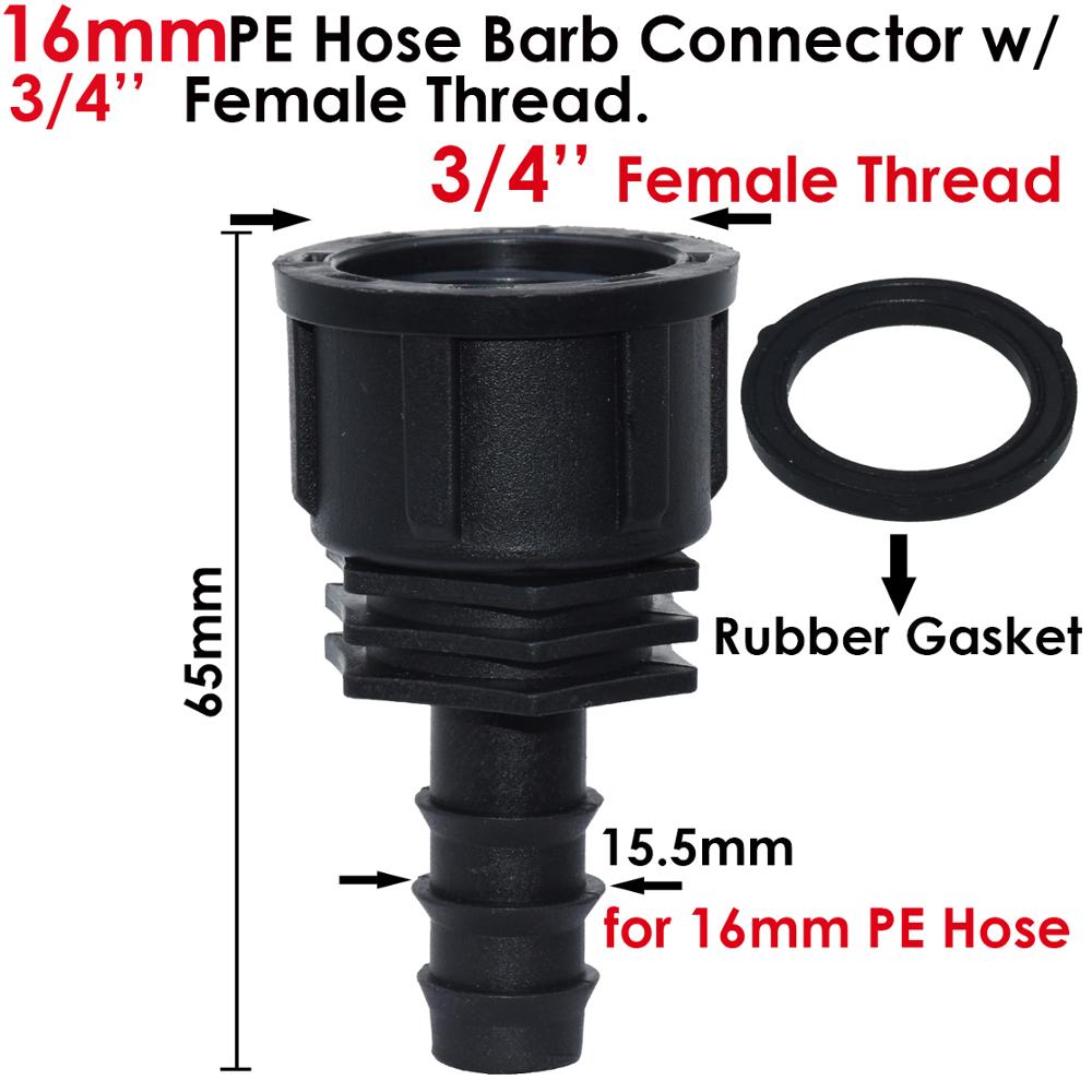 KESLA 4pcs Female Thread Connector 1/2 3/4" to Barb 16mm 20 25 PE Hose Adapter Irrigation Planter Drip System Garden Pipe Repair