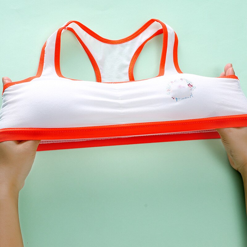 2PC Girls Bra Kids Underwear Model Cotton Solid Color Small Children Vest Bras Child Underclothes 8-16Years Training Bra