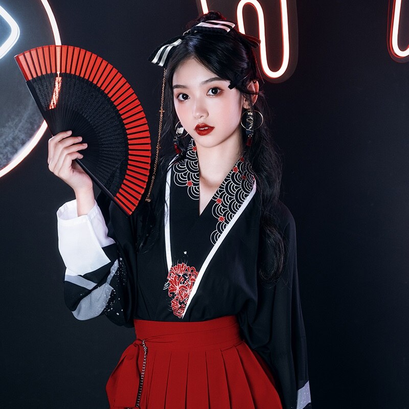 Ropa de estilo chino Retro para mujer, Kimono Oriental, japonés, Hanfu, urbana para mujer, ropa asiática Harajuku 11960