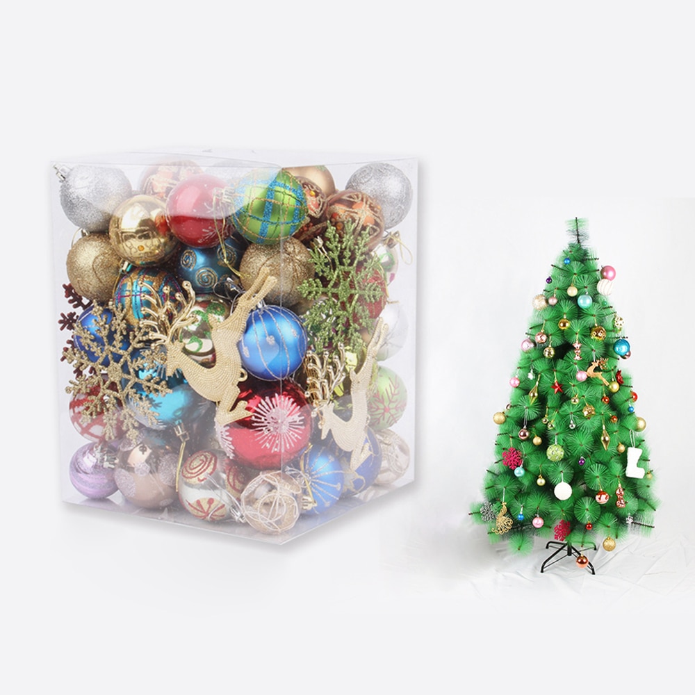 60-70 unids/caja bola de Navidad brillante adorno para el árbol de Navidad bola colgante decoración de Adornos de árbol de Navidad colgar Navidad hogar