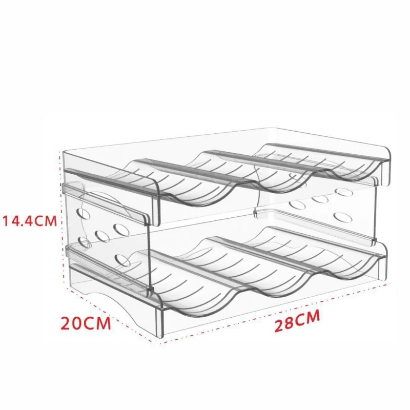 Transparante waterfles organizer Stapelbaar wijnrek Multifunctionele waterbeker bekerhouder voor keukenkast koelkast: Black