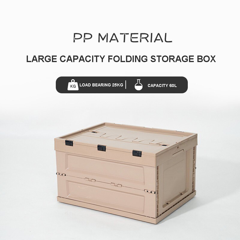 60L Large Capacity Folding Storage Box Outdoor Camping Folding Folding Furniture Collapsible Car Trunk Car Food Container