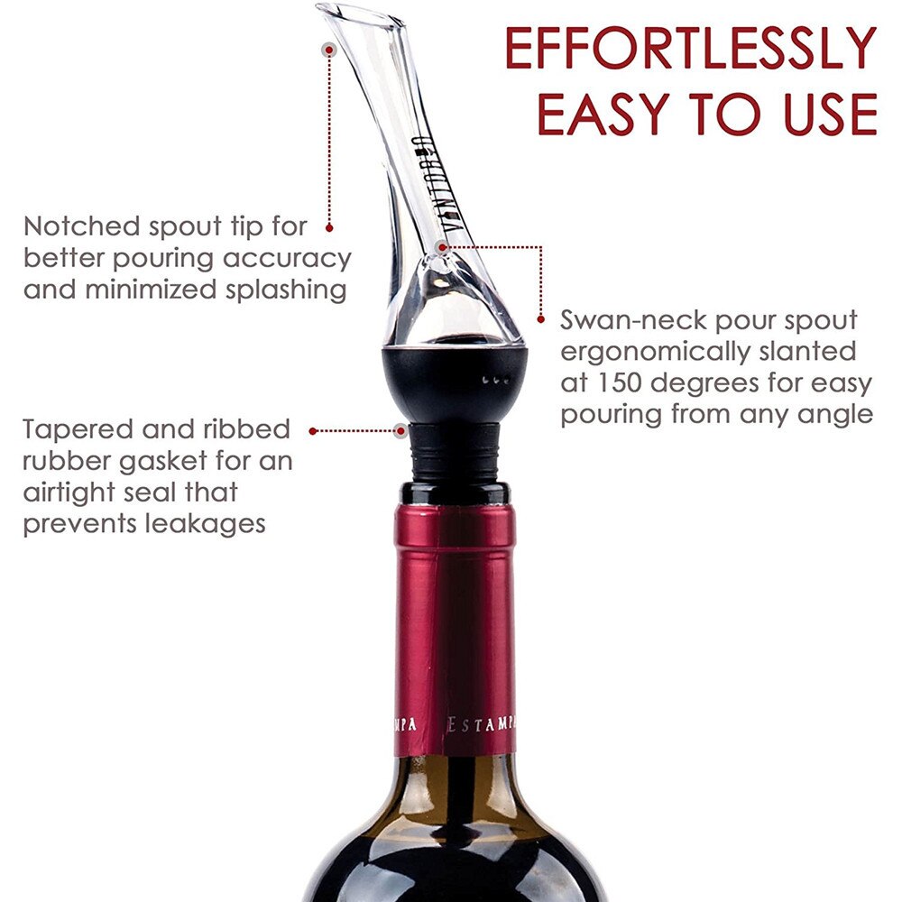 Aireador de vino, surtidor de aireación Premium y boquilla de decantador (negro), accesorios para utensilios de cocina, herramientas manuales #20