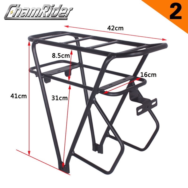 Zwart 26 Inch 28 Inch 700C Bike Bagage Rack Dubbellaags Fiets Batterij Bagagedrager Verstelbare Zware Fiets Hanger