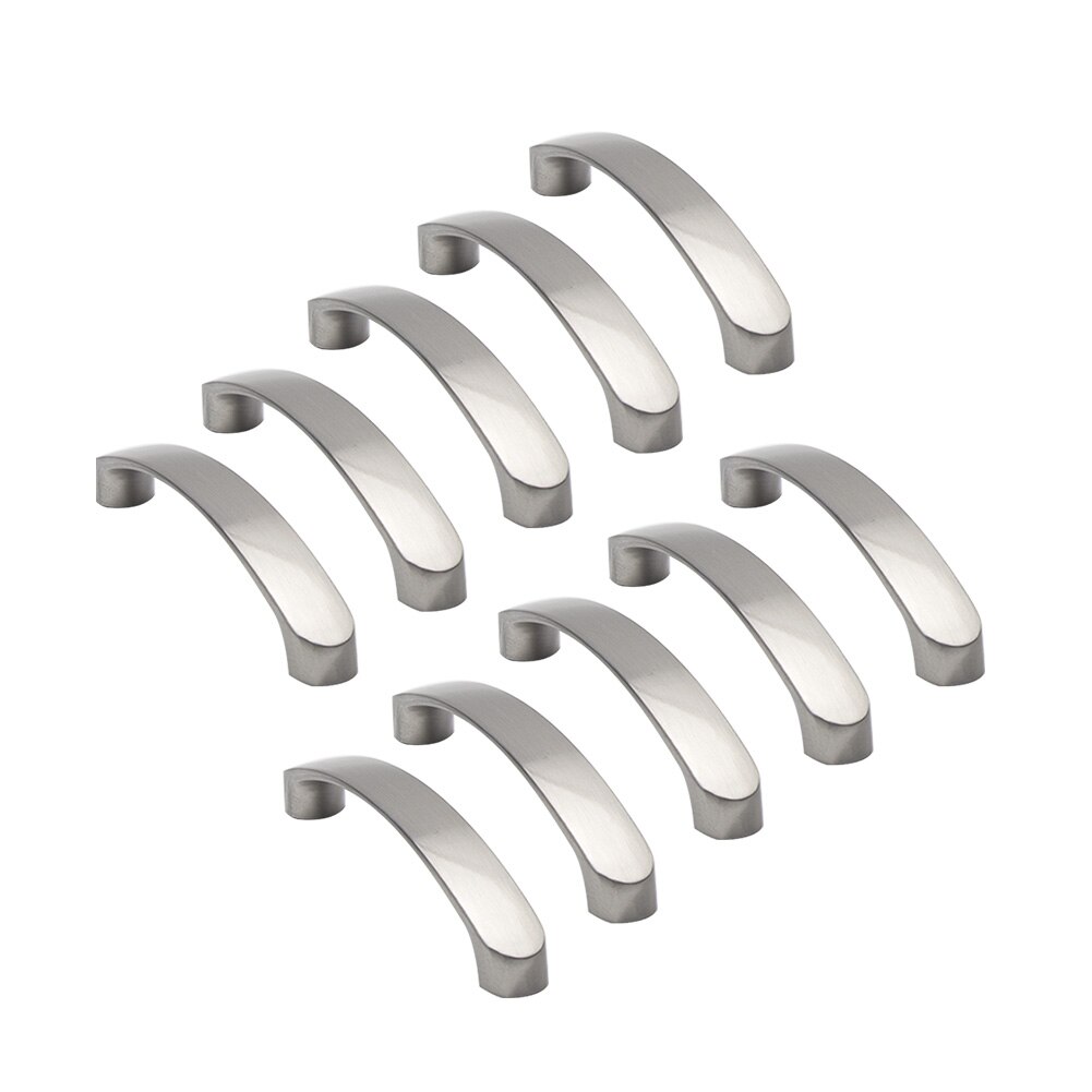 Furniture Hardware Brushed Nickel Cupboard Cabinet Pulls Drawer Ergonomic Door Handle Easy Install Aluminium Alloy Universal