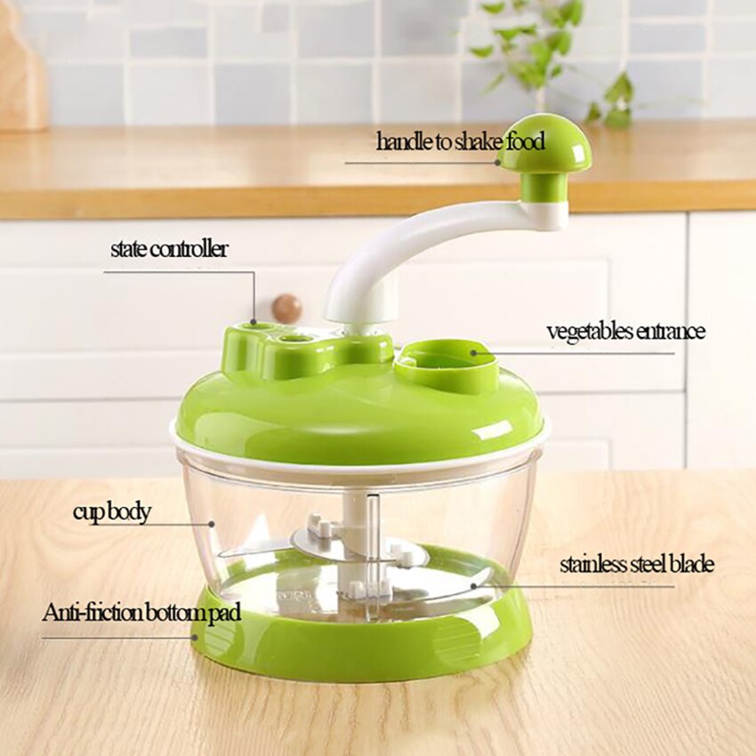 Kitchen Manual Multi-functional Stainless Steel Blade Sausage Cutter Meat Grinder Egg Blender, Meat Chili Vegetable Slice Mincer